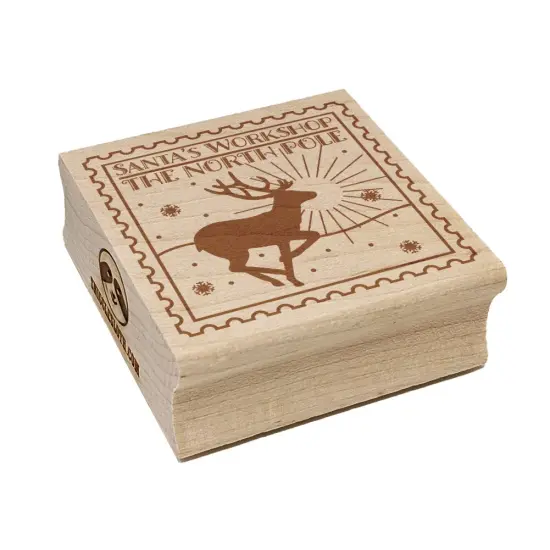 Santa's Workshop North Pole Destination Christmas Square Rubber Stamp for Stamping Crafting {7}