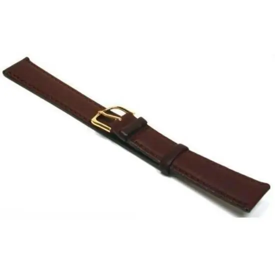 Watch Band Padded Leather Calf Brown Long Part 18mm {1}