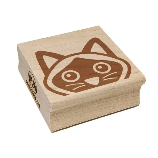 Peeking Siamese Cat Square Rubber Stamp for Stamping Crafting {2}