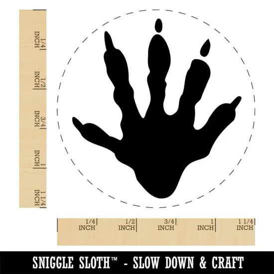 Raccoon Trash Panda Hand Print Rubber Stamp for Stamping Crafting Planners {1}