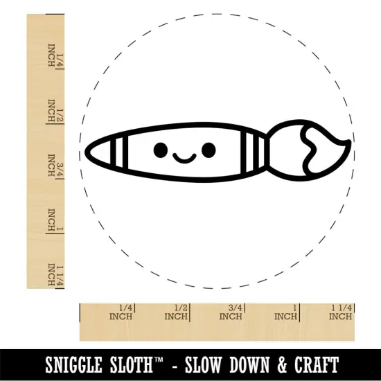 Kawaii Paintbrush Crafts Teacher School Rubber Stamp for Stamping Crafting Planners {1}