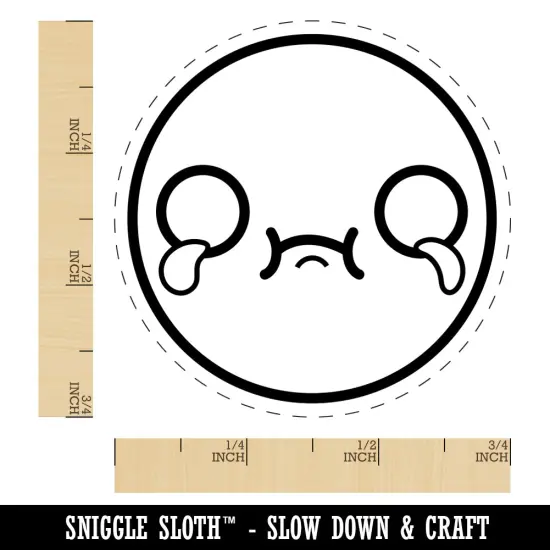 Kawaii Cute Crying Face Rubber Stamp for Stamping Crafting Planners {1}