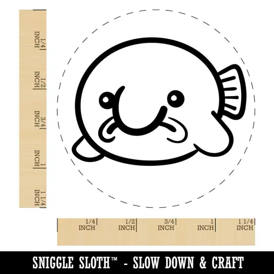 Kawaii Sad Blobfish Rubber Stamp for Stamping Crafting Planners {1}