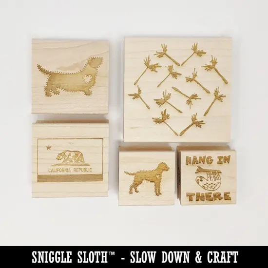 Friendly Golden Retriever Pet Dog Square Rubber Stamp for Stamping Crafting {3}