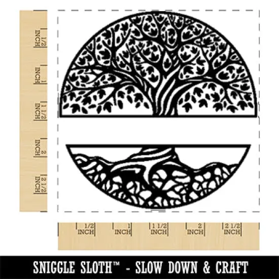 Family Tree of Life Split Frame Name Monogram Square Rubber Stamp for Stamping Crafting {1}