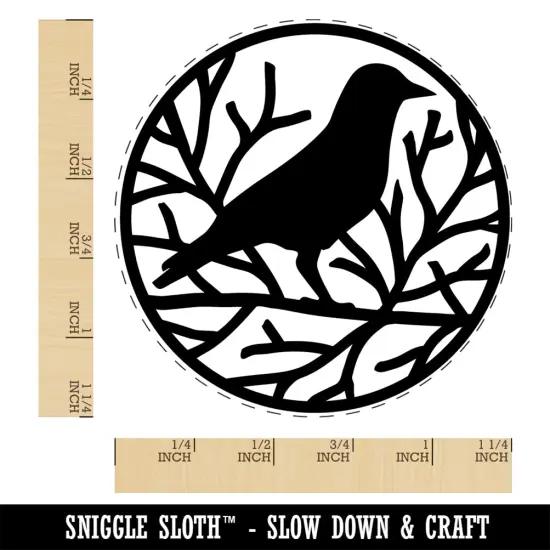 Crow Raven Branches Rubber Stamp for Stamping Crafting Planners {1}
