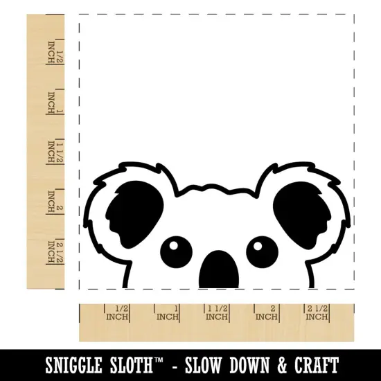 Peeking Koala Square Rubber Stamp for Stamping Crafting {1}