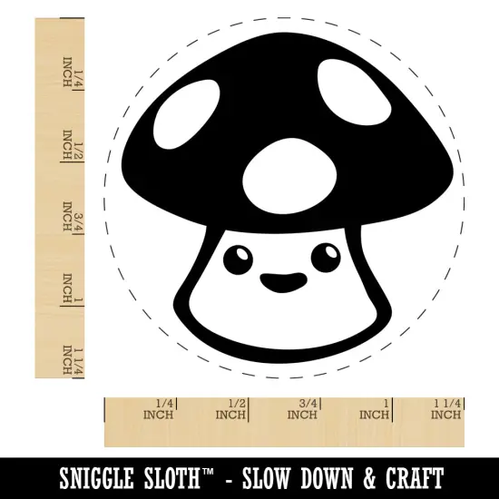 Cute Kawaii Toadstool Mushroom Rubber Stamp for Stamping Crafting Planners {1}