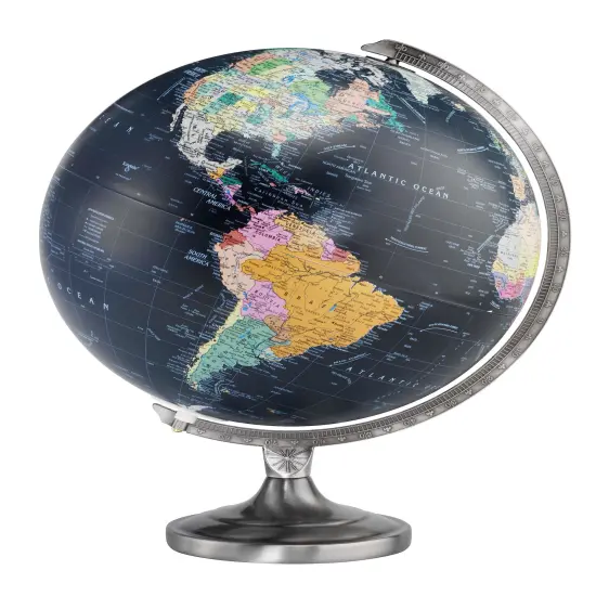 Orion 12" Diameter Black Ocean Illuminated World Globe {1}
