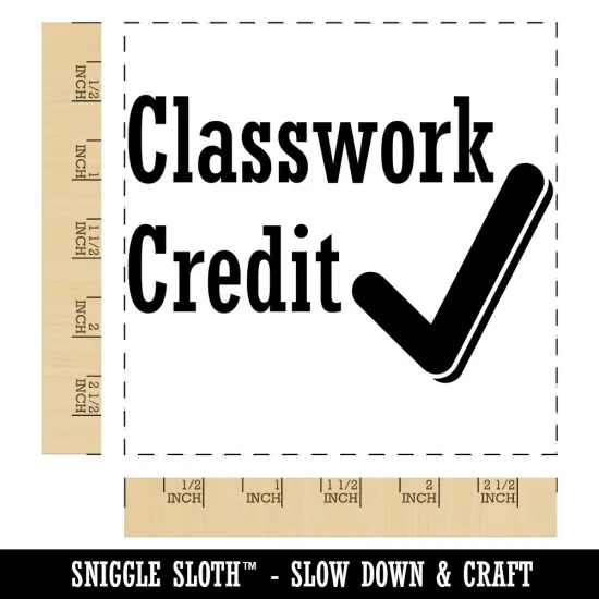Classwork Credit Check Mark Teacher Motivation Square Rubber Stamp for Stamping Crafting {1}