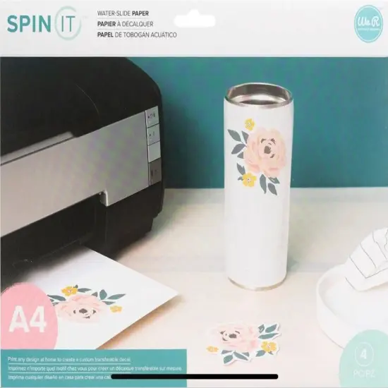 We R Memory Keepers Spin It Water Slide Decal Paper Clear 4 Sh A4 / Pkg - 660588 {2}