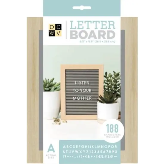 American Crafts StandUP DCWV Letter Board 5x7 Grey/Light Wood Frame 189Pc 614938 {3}