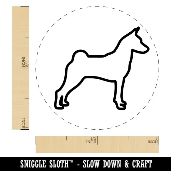 Basenji Dog Outline Rubber Stamp for Stamping Crafting Planners {1}