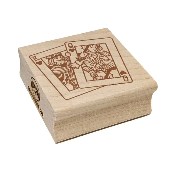 King and Queen of Hearts Playing Cards Square Rubber Stamp for Stamping Crafting {2}