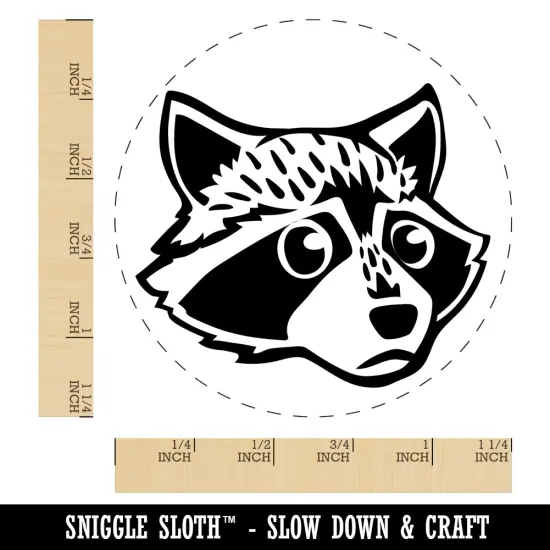 Cute and Guilty Raccoon Head Rubber Stamp for Stamping Crafting Planners {1}