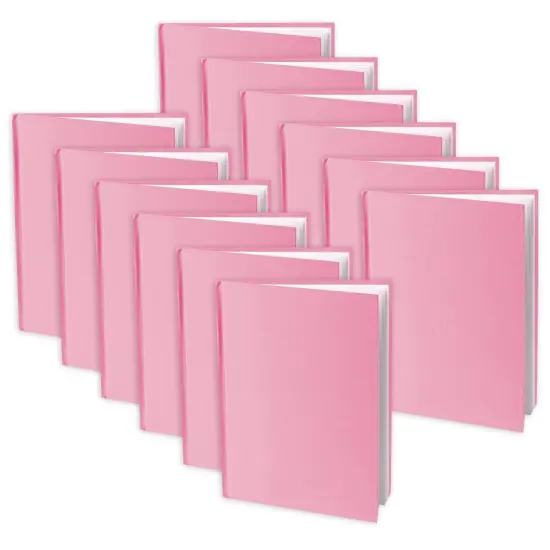 Pink Hardcover Blank Book, White Pages, 8"H x 6"W Portrait, 14 Sheets/28 Pages, Pack of 12 {1}