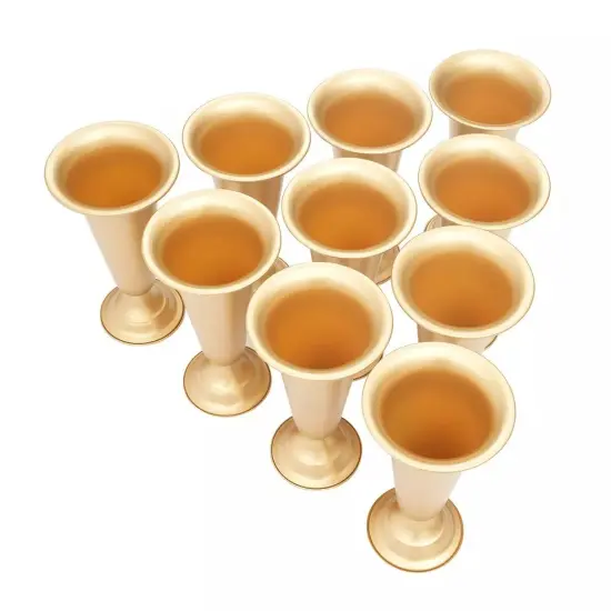 10 Pcs Tabletop Metal Wedding Flower Trumpet Vase ,Table Decorative Centerpiece {2}