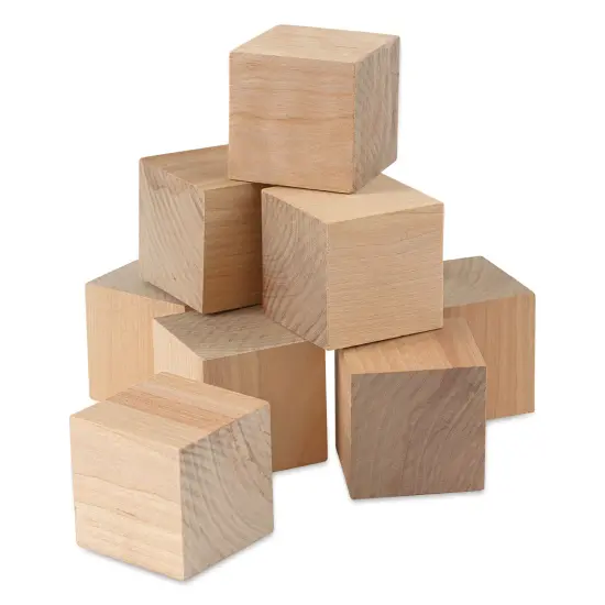 Hygloss Wooden Blocks - Pkg of 8, 2" Cubes {1}