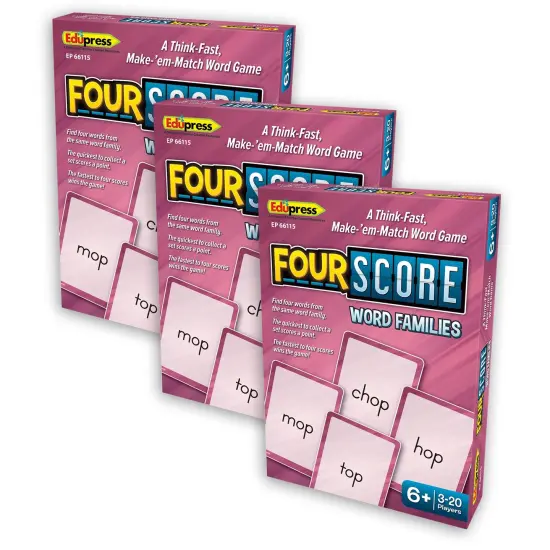 Four Score Card Game: Word Families, Pack of 3 {1}