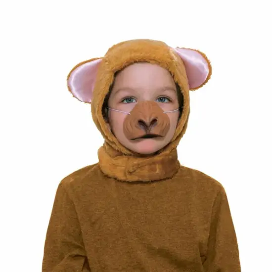 Monkey Hood & Nose Animal Costume Set Child Standard {1}