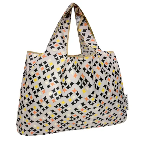 Wrapables Large Foldable Tote Nylon Reusable Grocery Bags, Starry Gray {1}