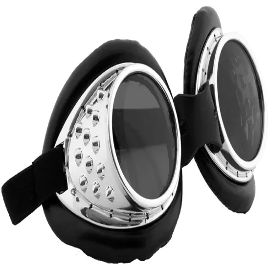 Radioactive Aviator Silver Adult Costume Goggles {1}