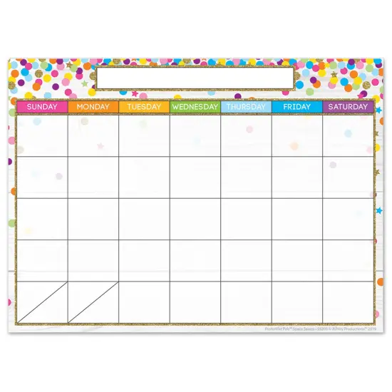 Smart Poly&reg; PosterMat Pals&trade; Space Savers, 13" x 9-1/2", Calendar Confetti Style, Pack of 10 {3}