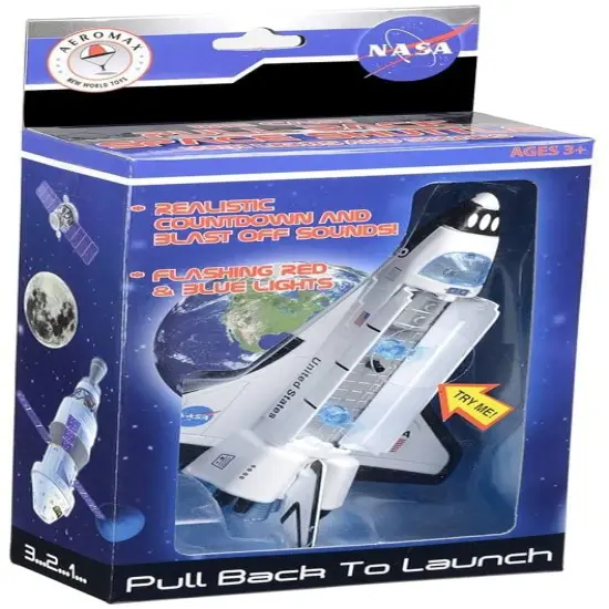 Aeromax Pull Back 6 Inch Die Cast Space Shuttle With Lights & Sound {3}
