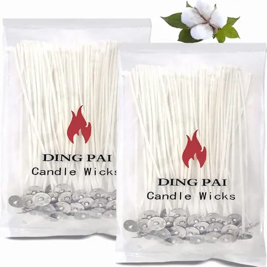 100Pcs Cotton Candle Wicks, 6 Inches Low Smoke Pre-Waxed Candle Wicks for Candle Making, Candle DIY {1}