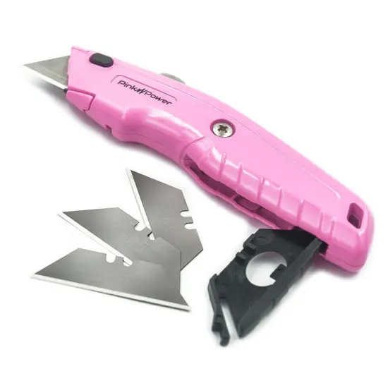 Pink Power Heavy Duty Utility Knife with 3-Pack Retractable Blades {1}