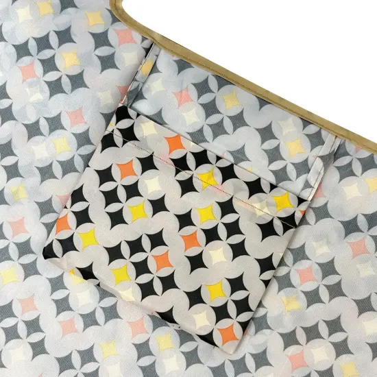 Wrapables Large & Small Foldable Tote Nylon Reusable Grocery Bags, Set of 2, Starry Gray {4}