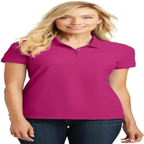 Port Authority&reg; Ladies Core Classic Short Sleeve Pique Polo T-shirt Deep black {3}