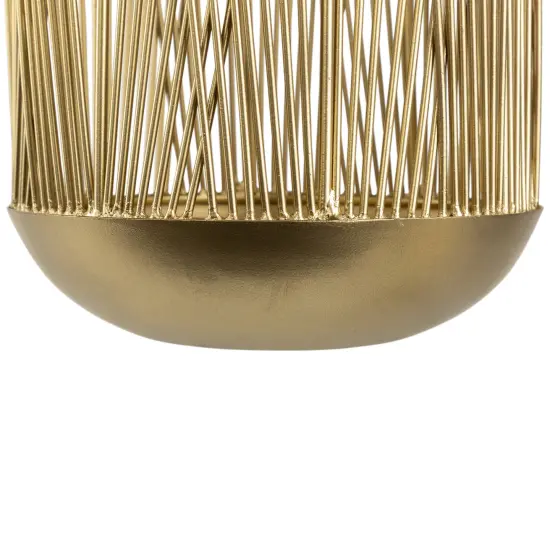 Northlight Medium Layered Iron Pillar Candle Holder - 10.5" - Brass Finish Gold {6}