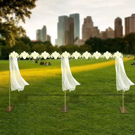 Gold Modern Steel Freestanding Photography Backdrop Stand Rack For Wedding Party {3}