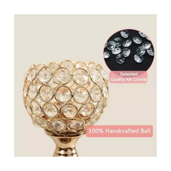 VINCIGANT Gold Crystal Candle Holders Set of 2 {4}