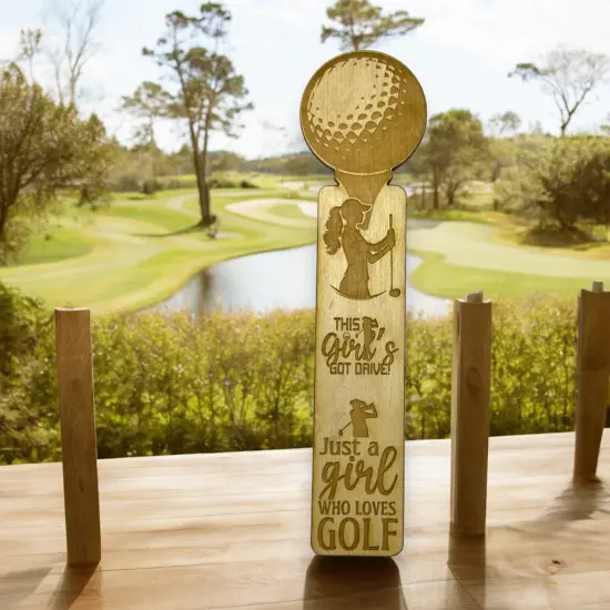 Bookmark - Just a girl who loves golf - Birch wood {3}