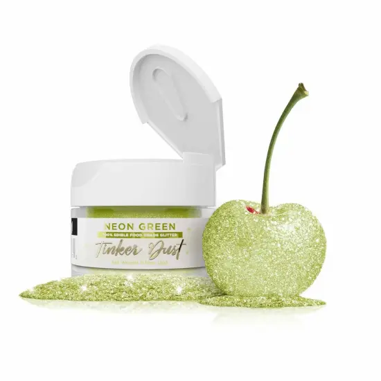 Bakell - Neon Green Tinker Dust Edible Glitter (5g, 1x Jar) for Food, Desserts, and Beverages! {1}