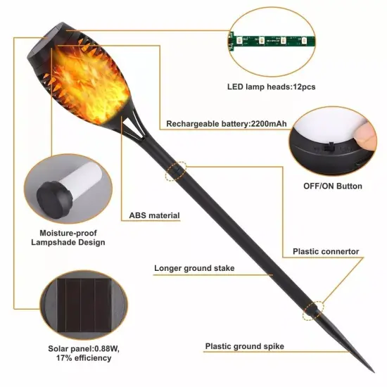 Upgraded Solar Outdoor Lights , 8 Pack Solar Lights for Outside {4}