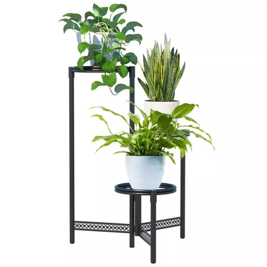 3 Tier Metal Plant Stand Shelf for Indoor Outdoor Plants Multiple {1}