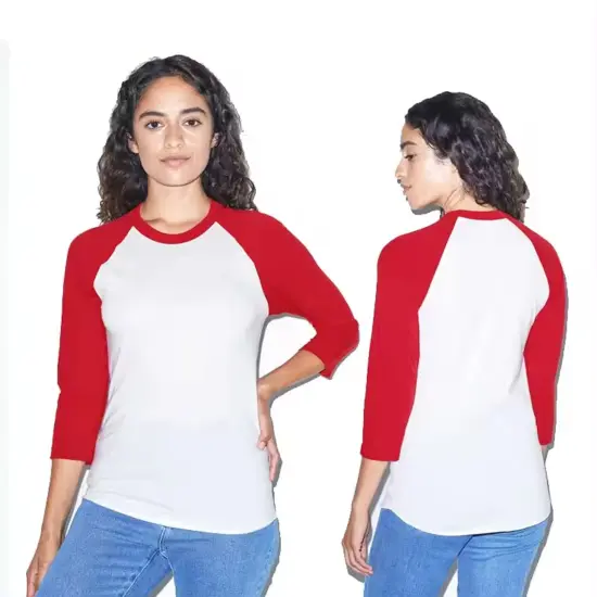 BELLA + CANVAS&reg; - Women's Micro Rib 3/4 Raglan Sleeve Baby Tee Athletic htr/ black {6}