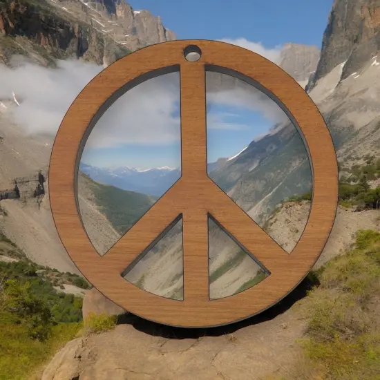 Peace Symbol - Cedar Ornament {5}