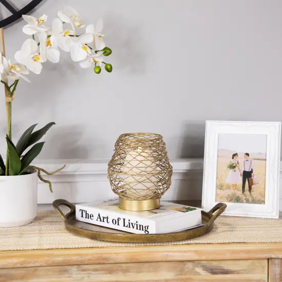 Northlight Small Woven Iron Votive Candle Holder - 6.25" - Brass Finish Bronze {3}