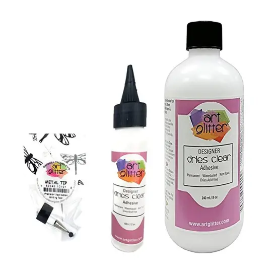 Art Glitter Designer Dries Clear Bundle - 8 oz, 2 oz, metal tip {1}