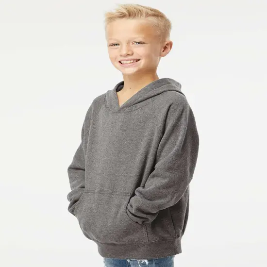 Independent Trading Co&reg; Youth Lightweight Special Blend Raglan Hooded Sweatshirt Nickel heather/ fore {7}