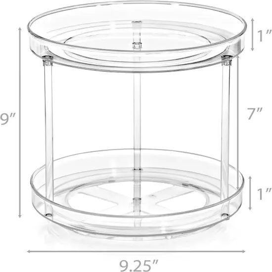 Sorbus Lazy Susan Organizer Set | Rotating Lazy Susan Turntable for Fridge, Pantry, Makeup, Set Includes 3 Lazy Susans 1 Two Tier, 1 Flat, & 1 Tall {2}