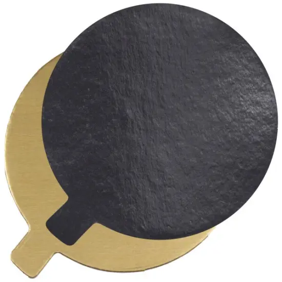 5" Round Black/Gold Reversible Waxed Corrugated Cake Board 50ct {1}