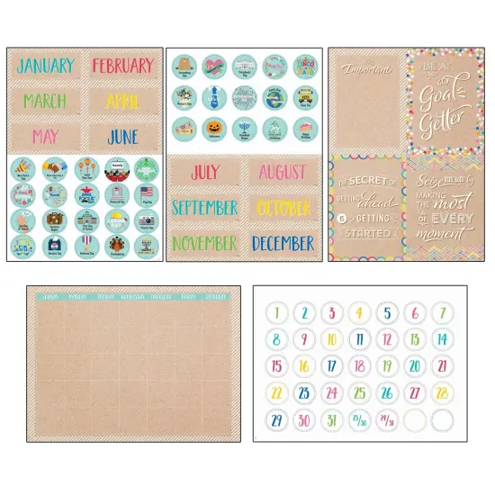 Krafty Pop Calendar Set Bulletin Board Set, 87 Pieces {1}