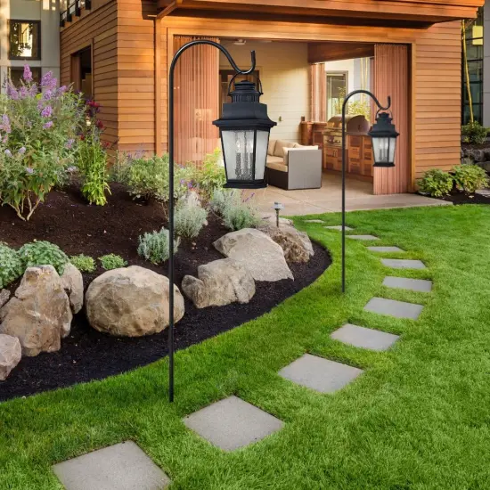 Sorbus Set of 6 Shepherds Hooks for Outdoor - Extendable Garden Stakes for Plants, Lights, Lanterns, Flower Baskets, and More {3}