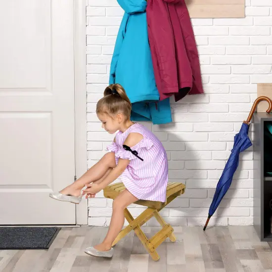 Sorbus Bamboo Folding Step Stool Bench - Great for Bathroom, Spa, Sauna, Collapsable Wooden Seat, Fully Assembled {3}