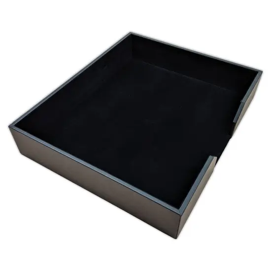 Black Leatherette 17" x 14" Conf. Pad Holder without Coaster Holders {1}